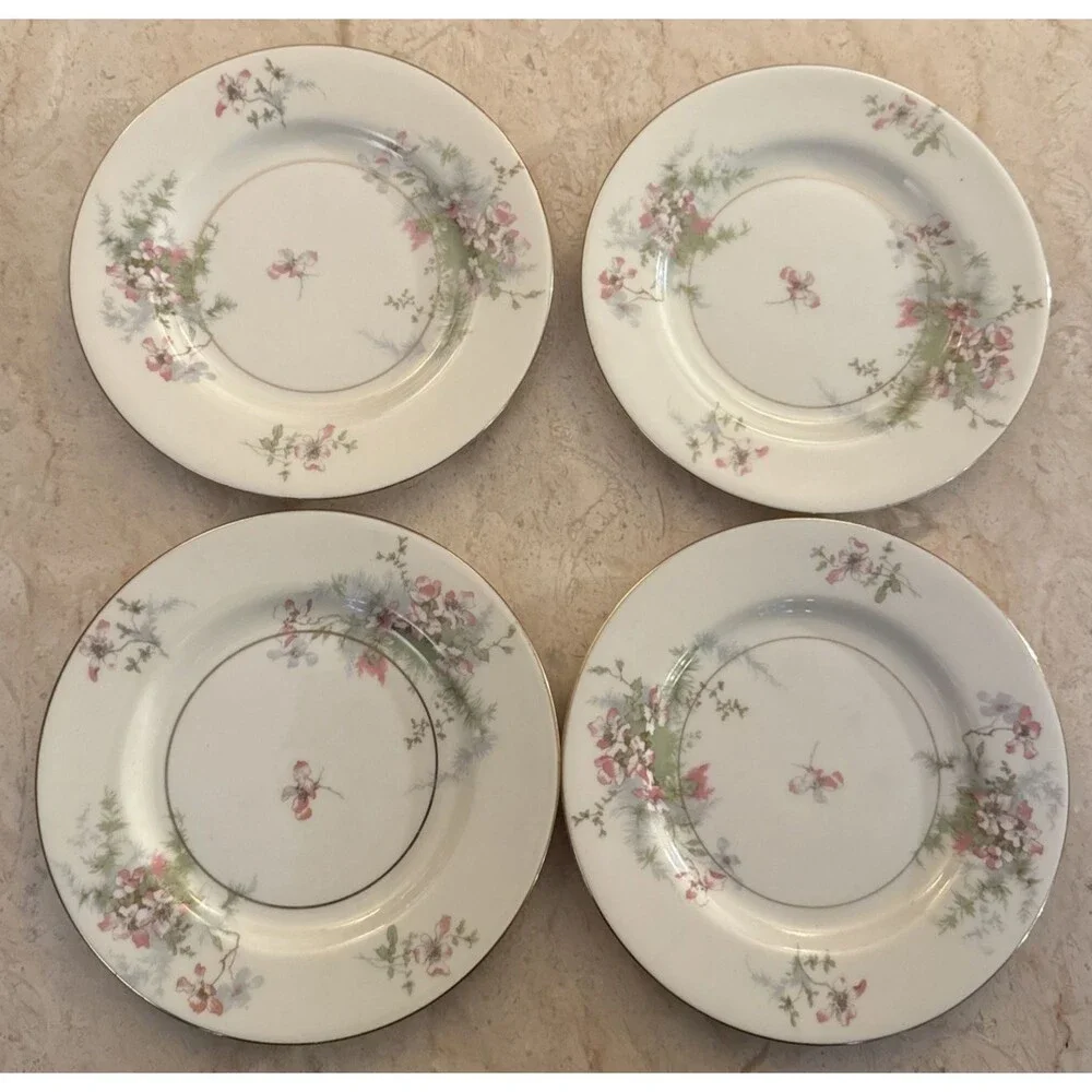 Set of 4 Theodore Haviland New York Apple Blossom 6 3/8